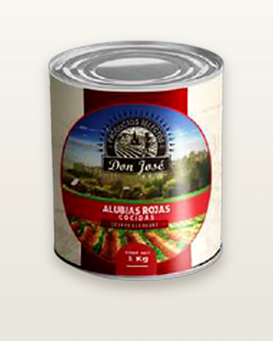 Alubias rojas cocidas orgánicas Don José en lata — 500 g · 1 kg · 3 kg