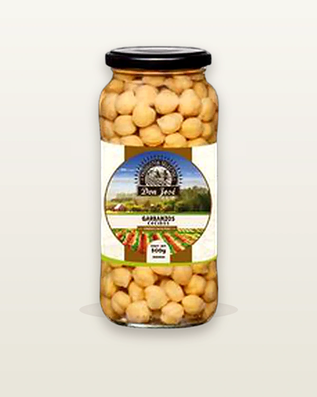 Garbanzos cocidos orgánicos Don José — frasco 370 ml y 580 ml